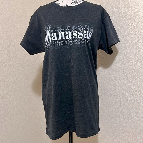 Manassas Virginia Charcoal Gray Cotton Blend T-shirt - Picture 1 of 4